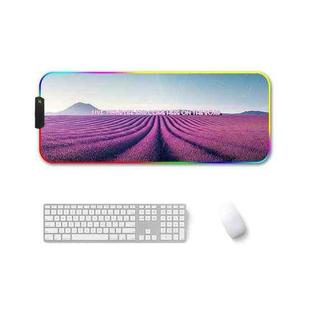 250x350x3mm F-01 Rubber Thermal Transfer RGB Luminous Non-Slip Mouse Pad(Lavender)