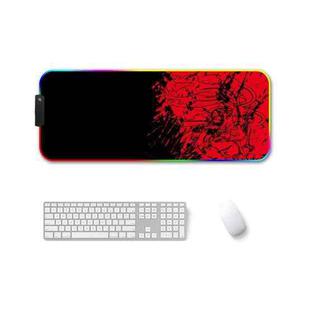 300x350x4mm F-01 Rubber Thermal Transfer RGB Luminous Non-Slip Mouse Pad(Red Fox)