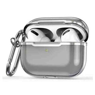 DDEHY668 Electroplated Transparent Silicone + PC Protective Cover For AirPods Pro(Transparent Black + Silver)