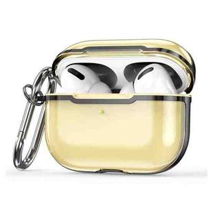 DDEHY668 Electroplated Transparent Silicone + PC Protective Cover For AirPods Pro(Transparent Gold + Black)