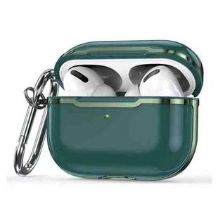 CSDD886 Electroplated Two-Color TPU + PC Protective Cover Case For AirPods Pro(Emerald + Green)