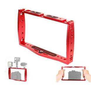 Diving Dual Handheld Grip Bracket Stabilizer Extension Phone Clamp Camera Rig Cage Underwater Case for GoPro HERO9 /8 /7, Colour: Red