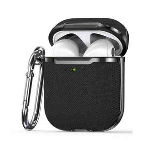 Plated Fabric PC Protective Cover Case For AirPods 1 / 2(Black)