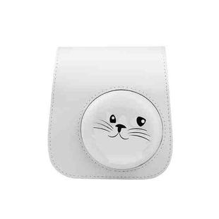 Cartoon Full Body Camera PU Leather Case Bag with Strap for FUJIFILM instax mini 9 / mini 11 / mini 8(Gray White Kitten)