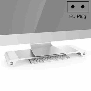 A0.1 Aluminum Computer Display Bracket Multi USB Charging Computer Increase Base, Colour: EU Plug