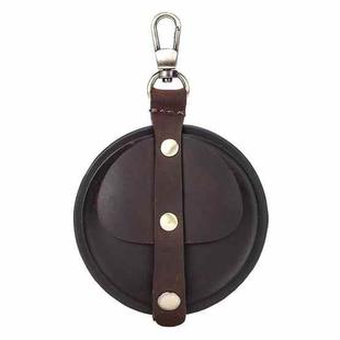 CONTACTS FAMILY CF1042D For Galaxy Buds Live Leather Protective Case with Hanging Buckle(Coffee)