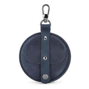 CONTACTS FAMILY CF1042D For Galaxy Buds Live Leather Protective Case with Hanging Buckle(Blue)