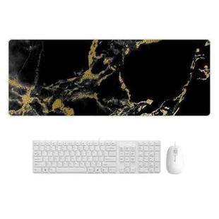 300x700x3mm Marbling Wear-Resistant Rubber Mouse Pad(Black Gold Marble)