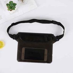 10 PCS Outdoor Beach Mobile Phone Waterproof Bag Three-Layer Sealed PVC Storage Waterproof Waist Bag(Black)