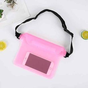 10 PCS Outdoor Beach Mobile Phone Waterproof Bag Three-Layer Sealed PVC Storage Waterproof Waist Bag(Pink)