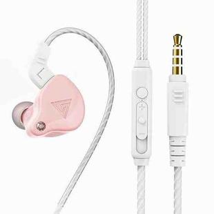 QKZ AK6 2 PCS  In-Ear 3.5mm Wired Subwoofer Sports Earphones(AK6-X Pink with Mic)