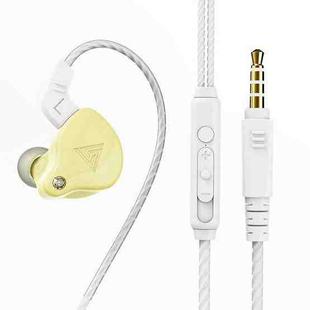 QKZ AK6 2 PCS  In-Ear 3.5mm Wired Subwoofer Sports Earphones(AK6-X Lemon Yellow with Mic)