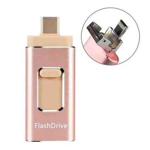128GB SH02 USB 3.0 + 8 Pin + Mirco USB + Type-C 4 In 1 Mobile Computer U-Disk With OTG Function(Rose Gold)