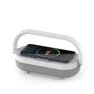 XG21008 3 In 1 Wireless Charger Bluetooth Speaker Rechargeable Bedside Night Light(Pure White)