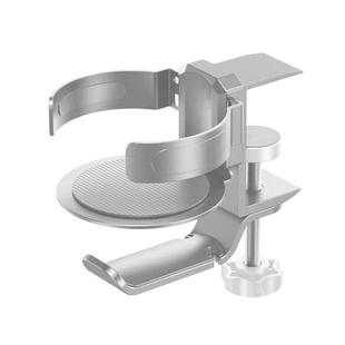 Rotating Cup Holder Headphone Holder Internet Cafe Monitor Headphone Hanger(Moonlight Silver)