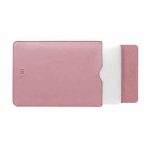 BUBM PGDNB-13 Vertical Square Type Solid Color PU Leather Waterproof Laptop Handbag Liner Bag, Size: 13 inch(Milk Tea Pink)