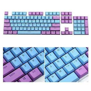 104-Keys Two-Color Mold Transparent PBT Keycap Mechanical Keyboard(Blue Purple)
