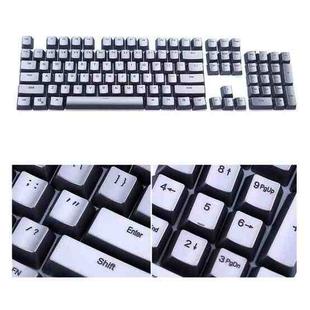 104-Keys Two-Color Mold Transparent PBT Keycap Mechanical Keyboard(Silver)