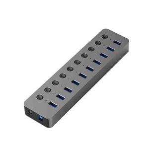 Blueendless USB Splitter Aluminum Alloy QC Fast Charge Expander, Number of interfaces: 10-port (12V4A Power)