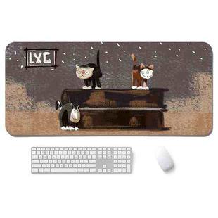 300x700x4mm illustration Cartoon Pattern Waterproof Non-Slip Mouse Pad(Three Cats)