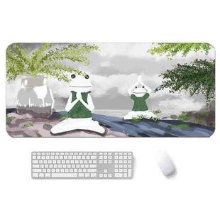 300x800x4mm illustration Cartoon Pattern Waterproof Non-Slip Mouse Pad(Practicing Yoga Frog)