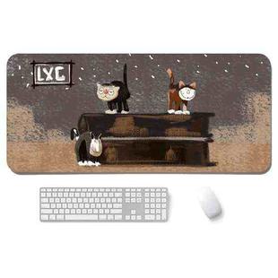 400x900x3mm illustration Cartoon Pattern Waterproof Non-Slip Mouse Pad(Three Cats)