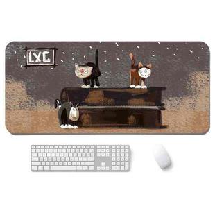 400x900x5mm illustration Cartoon Pattern Waterproof Non-Slip Mouse Pad(Three Cats)