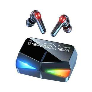 M28 Non-Delay Wireless Bluetooth Game Headphones In-Ear Touch Control Earphones with Colorful Breathing Light & Mirror Screen Display(Black)
