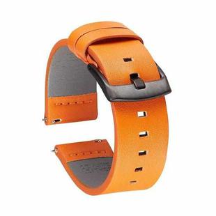 Square Hole Quick Release Leather Watch Band For Samsung Gear S3, Specification: 18mm(Orange - Black Buckle)
