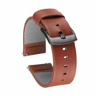 Square Hole Quick Release Leather Watch Band For Samsung Gear S3, Specification: 20mm(Brown - Black Buckle)