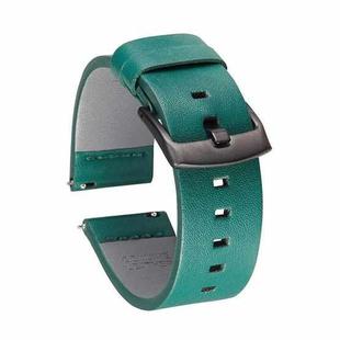 Square Hole Quick Release Leather Watch Band For Samsung Gear S3, Specification: 20mm(Green - Black Buckle)