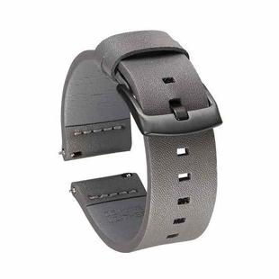 Square Hole Quick Release Leather Watch Band For Samsung Gear S3, Specification: 22mm(Gray-Black Buckle)
