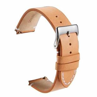 First Layer Retro Cowhide Frosted Leather Quick Release Universal Watch Band, Size： 18mm(Khaki)