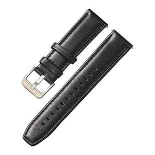 22mm Quick Release Sheepskin Silicone Watch Band For Huawei GT2 46mm(Black Silver Buckle)