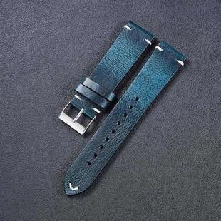 HB001 Color-Changing Retro Oil Wax Leather Universal Watch Band, Size: 18mm(Blue)