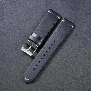 HB001 Color-Changing Retro Oil Wax Leather Universal Watch Band, Size: 18mm(Black)