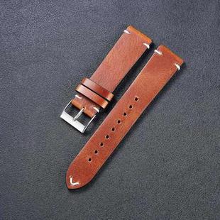 HB001 Color-Changing Retro Oil Wax Leather Universal Watch Band, Size: 18mm(Light Brown)