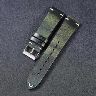 HB001 Color-Changing Retro Oil Wax Leather Universal Watch Band, Size: 20mm(Green)