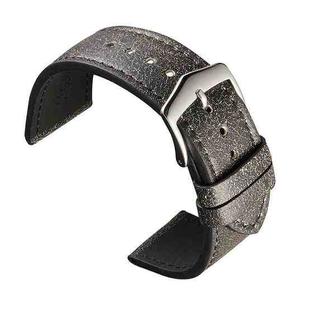 22mm Small Broken Texture Cowhide Strap Suitable For Huawei Watch(Black)