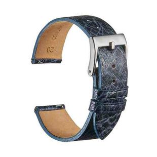 Burst Texture Cowhide Leather Quick Release Universal Watch Band, Size: 20mm (Blue)