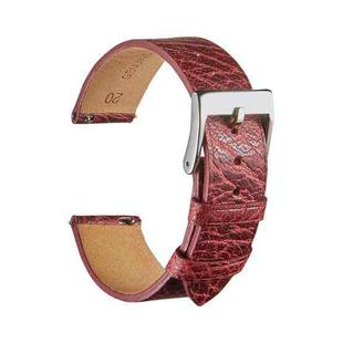 Burst Texture Cowhide Leather Quick Release Universal Watch Band, Size: 22mm (Red)