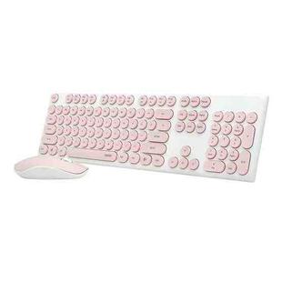 Rapoo X260 Computer Office Game Silent Wireless Optical Keyboard and Mouse Set(Cute Pink)