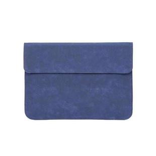 Horizontal Sheep Leather Laptop Bag For Macbook Pro 15 inch A1707/A1990(Liner Bag (Dark Blue))