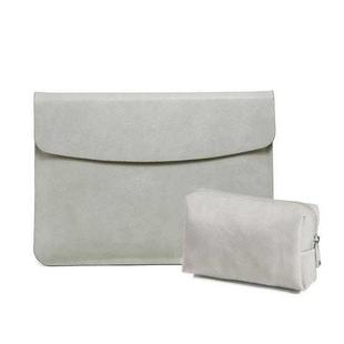 Horizontal Litchi Texture Laptop Bag Liner Bag For MacBook  11 Inch A1370 / 1465(Liner Bag+Power Bag Gray)