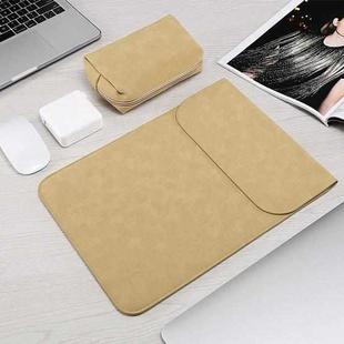 HL0008-014 Notebook Frosted Computer Bag Liner Bag + Power Supply Bag, Applicable Model: 11 inch(A1370/1465)( Khaki)