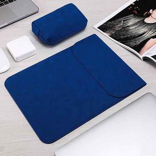HL0008-014 Notebook Frosted Computer Bag Liner Bag + Power Supply Bag, Applicable Model: 13.3 inchAIR(A1502/1425/1466/1369)(Dark Blue)
