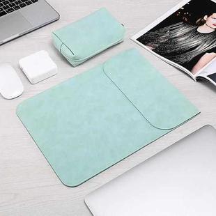 HL0008-014 Notebook Frosted Computer Bag Liner Bag + Power Supply Bag, Applicable Model:  13 inch(A1708/1706/1989/2159/1932)( Fruit Green)