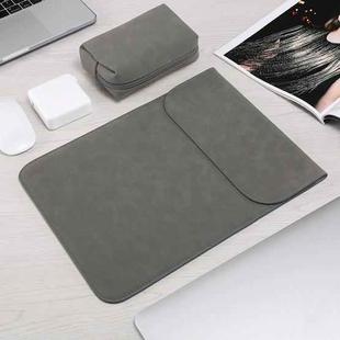 HL0008-014 Notebook Frosted Computer Bag Liner Bag + Power Supply Bag, Applicable Model:  13 inch(A1708/1706/1989/2159/1932)(Dark Gray)