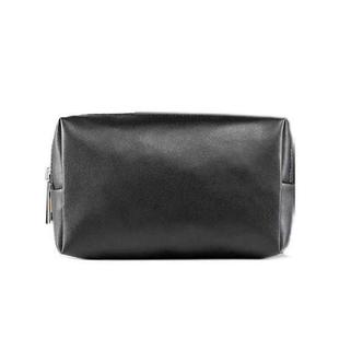 2 PCS  Portable Digital Accessory Leather Bag Single Layer Storage Bag, Colour: Microfiber Sheepskin (Black)