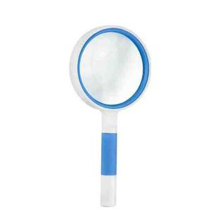 3 PCS Hand-Held Reading Magnifier Glass Lens Anti-Skid Handle Old Man Reading Repair Identification Magnifying Glass, Specification: 65mm 6 Times (Blue White)
